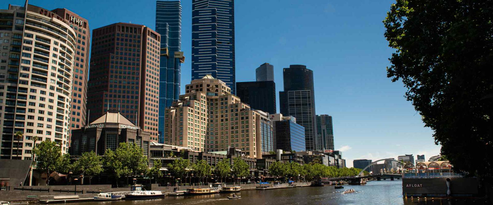 A view of Southbank across the Yarra River
